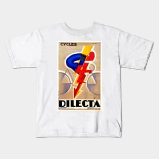 Cycles Dilecta - Vintage French  Advertising Poster Design Kids T-Shirt